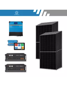 Kit solaire Hybride - batteries lithium -  5kWc 9,6kWh 6000VA