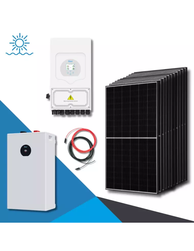 Kit solaire autonome triphasé DEYE - 6kWc