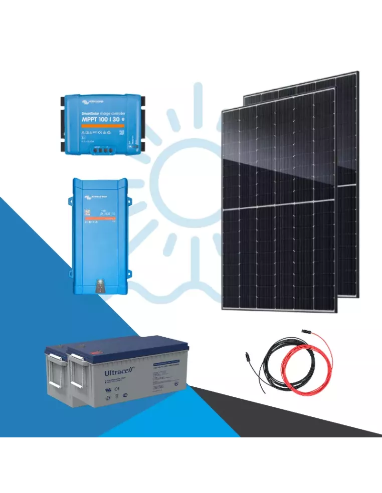 Kit solaire autonome 900Wc-4800Wh-800VA Multiplus - APB Energy