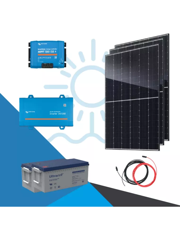 Kit solaire autonome 1350Wc-6600Wh-1200VA Multiplus - APB Energy