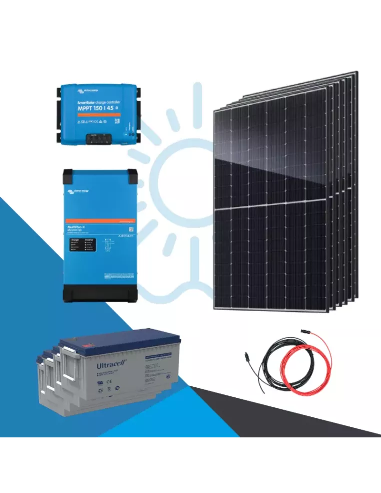 Kit solaire autonome 2700Wc-13200Wh-3000VA Multiplus - APB Energy