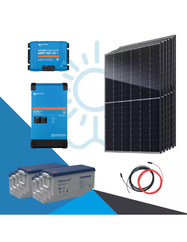 Kit solaire autonome 2700Wc-19200Wh-3000VA Multiplus - APB Energy