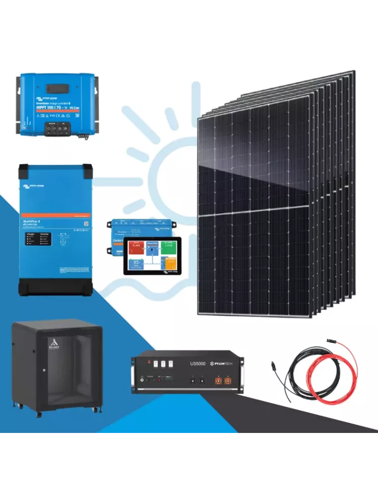 Kit solaire autonome avec batterie lithium - 4kWc 4,8kWh 3kVA