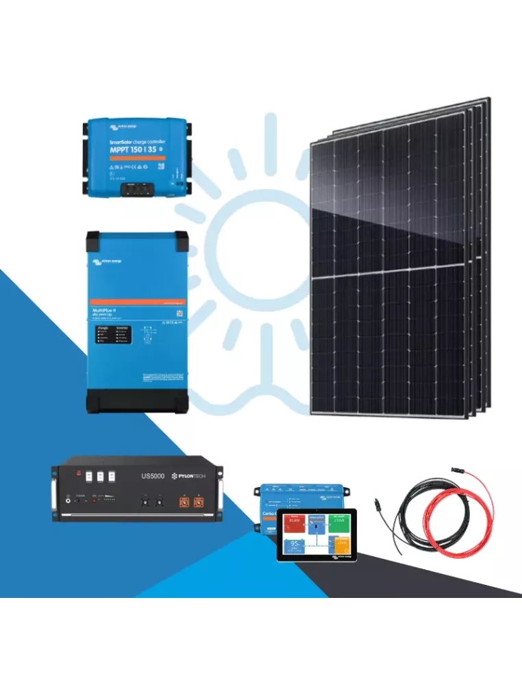 Kit autoconsommation avec batterie - monophasé - 1.8KWc - Pylontech, Victron