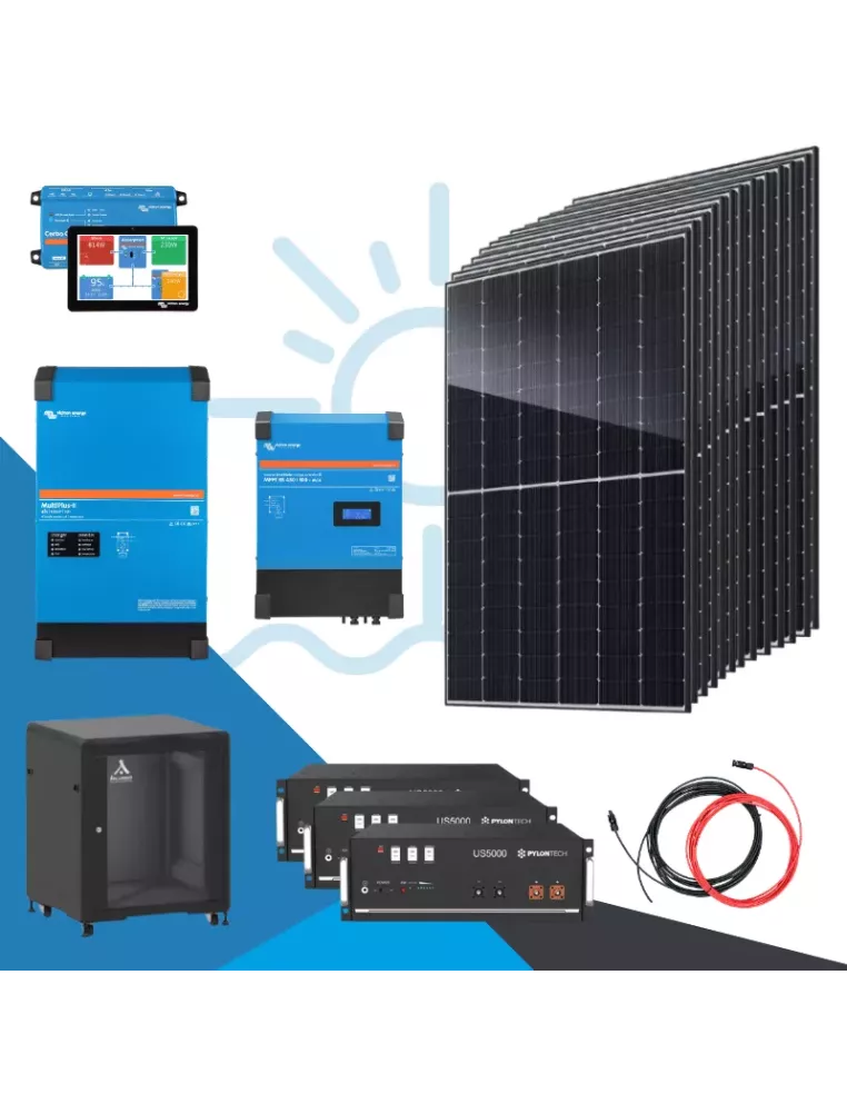 Kit autoconsommation avec batterie - monophasé - 6.3KWc - Pylontech, Victron