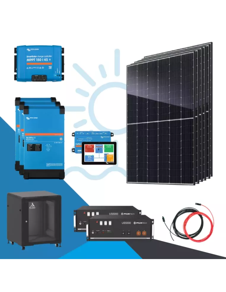Kit autoconsommation avec batterie - triphasé - 2,7kWc - Pylontech, Victron