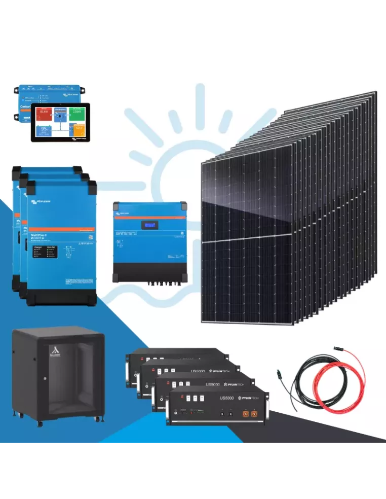 Kit autoconsommation avec batterie- monophasé - 9.4KWc - Pylontech, Victron