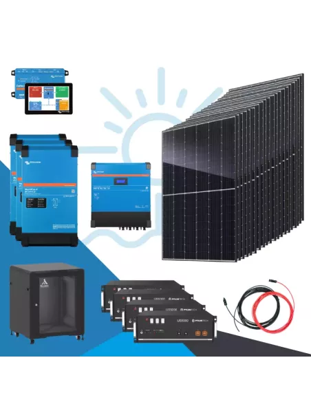Kit autoconsommation avec batterie- monophasé - 9.4KWc - Pylontech, Victron