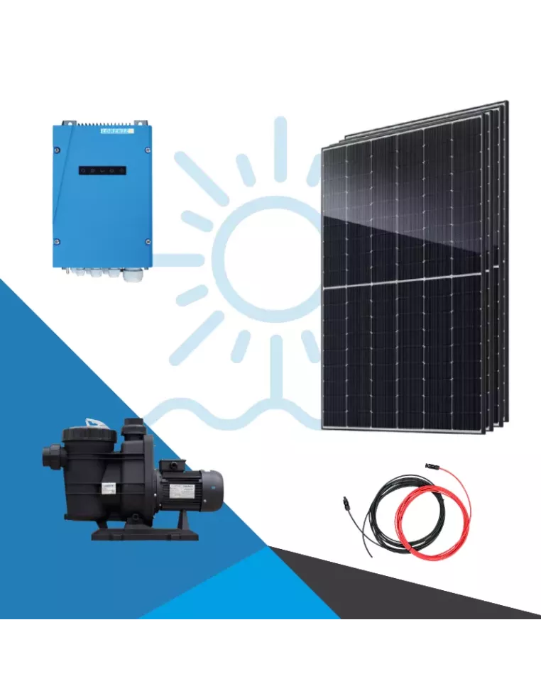Kit pompe filtration piscine solaire 27m3/h - 165 à 225m3/j - APB Energy