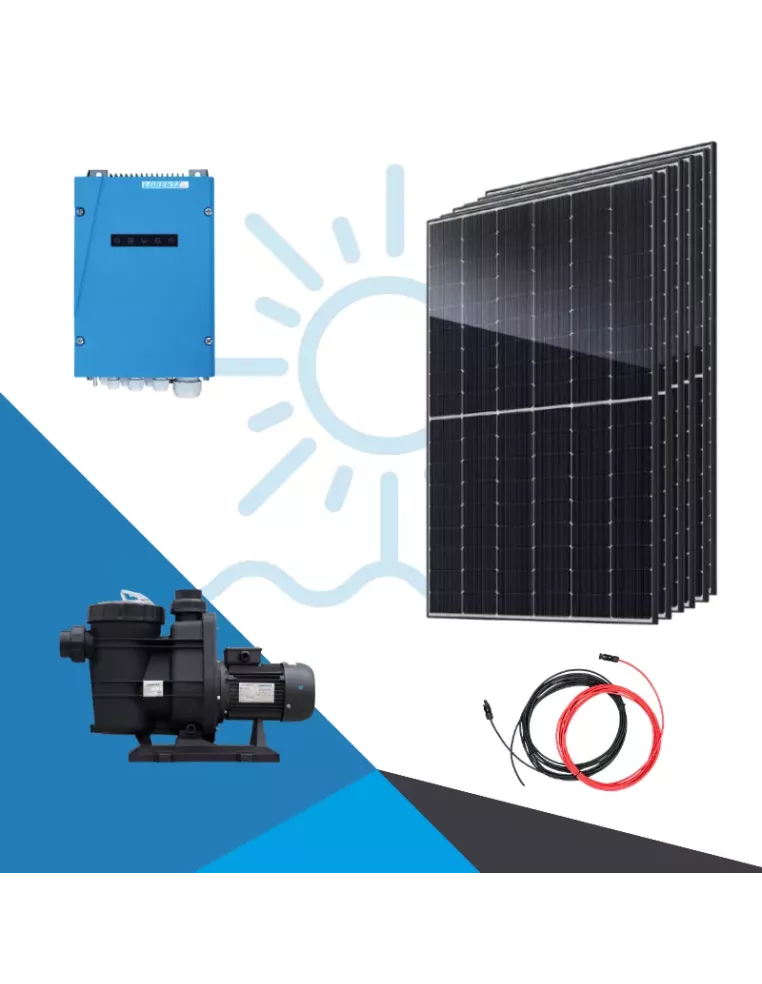 Kit pompe filtration piscine solaire 28m3/h - 230 à 280m3/j - APB Energy