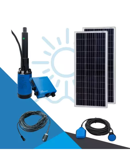 Kit pompe à eau solaire SUNNYPUMP KPS1-200-14 - complet, plug&play.