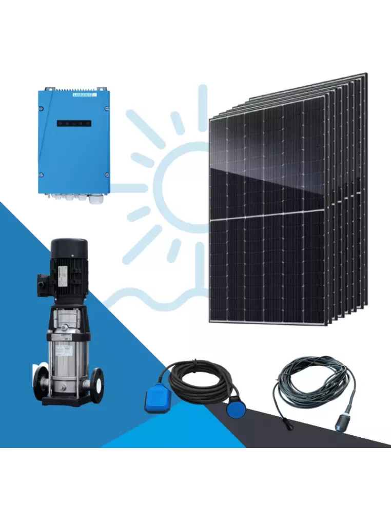 Kit pompe solaire irrigation. Hauteur 20 à 50m, débit 5 à 8 m3/h
